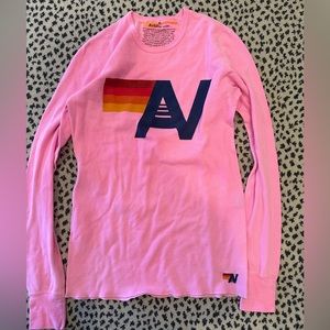 Aviator Nation pink thermal long sleeve